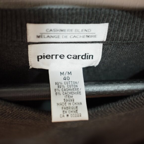 Pierre Cardin Grey Cotton-Cashmere Blend Knit Sweater size M - Picture 2 of 8